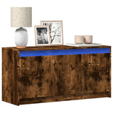 TV Cabinet with LED Smoked Oak 100x34x50 cm Engineered Wood 852212