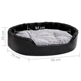 Dog Bed Black and Grey 90x79x20 cm Plush and Faux Leather 171255