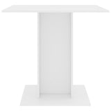 ZNTS Dining Table White 80x80x75 cm Engineered Wood 800252