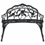 Garden Bench 100 cm Cast Aluminium Black 317740