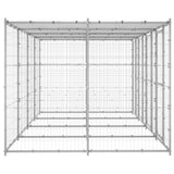 Outdoor Dog Kennel Galvanised Steel with Roof 9.68 m 3082273