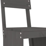 5 Piece Garden Bar Set Grey Solid Wood Pine 3157807