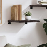 Wall Shelf Dark Brown 40x40x cm Treated Solid Wood Oak 363750
