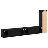 TV Cabinet Set 3 pcs Black Oak Engineered Wood 3333054