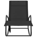 Sun Lounger Steel and Textilene Black 317591