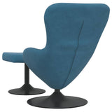 Egg Chair with Footstool Blue 63 x 73 x 90 cm Velvet 42002743