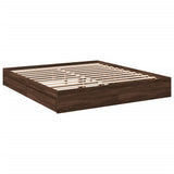 Bed Frame with Drawers without Mattress Brown Oak 200x200 cm 3280635