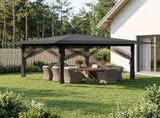 Gazebo with 4 Sidewalls 4 x 4 m Light Grey and Anthracite 42036822