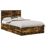 Bed Frame with Drawer Smoked Oak 120 x 200 cm Engineer Wood 3411135