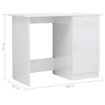 ZNTS Desk High Gloss White 100x50x76 cm Engineered Wood 801086