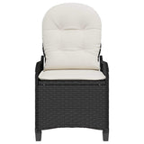 Recliner Chair with Cushion Black 56 x 66 x 95 cm Poly Rattan 42003418