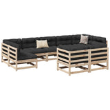 Garden Sofa Set Natural Wood Solid Pine Wood 9-Piece Set Modular 3299625