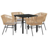 Garden Dining Set 5 pcs Brown Poly rattan 3380926