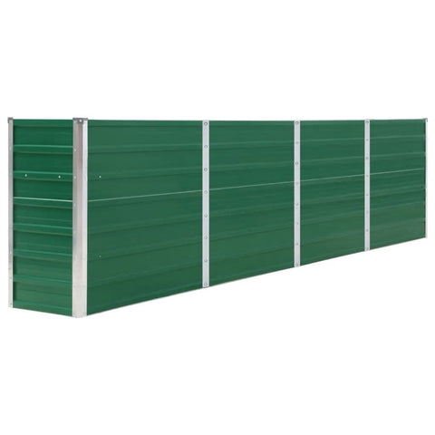 ZNTS Raised Garden Bed 320x40x77 cm Galvanised Steel Green 47049