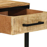 Writing Desk with Shelf Brown 100 x 50 x 75 cm Solid Mango Wood 374086