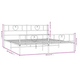Metal Bed Frame without Mattress with Footboard White 193x203cm 355536