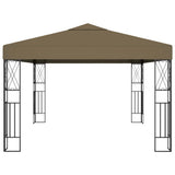 Gazebo with LED String Lights 3x4 m Taupe Fabric 3070331