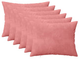 Cushion with Pillow HEERLEN 6 pcs Pink Velvet 926450