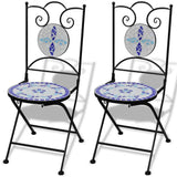 Patio Furniture Blue and White Powder-coated iron and ceramic tile 271771