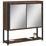 Bathroom Mirror Cabinet Brown Oak 60x16x60 cm Engineered Wood 842425
