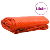 Tarpaulin 650g / m Orange 3.5 x 5 m Canvas with PVC Coating 42017791