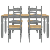 5 Piece Dining Set PANAMA Grey Solid Wood Pine 3345204