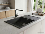 Kitchen Sink Single Basin Granite 78 x 50 x 20 cm Graphite 42053759