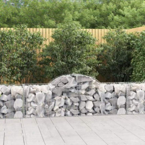 Arched Gabion Baskets 10 pcs 200x50x60/80 cm Galvanised Iron 3146286