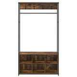 Coat Stand with Shoes Bench Smoked Oak 100 x 32 x 180.5 cm 8012034