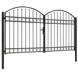 Fence Gate "ASSEN" Double Door with Arched Top Steel 300x175 cm 146340