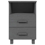Bedside Cabinet "HAMAR" Dark Grey 40x35x62 cm Solid Wood Pine 340414