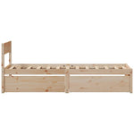 ZNTS Bed Frame without Mattress 90x190 cm Single Solid Wood Pine 846804