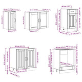 8 Piece Kitchen Cabinet Set Lucca High Gloss White Engineered Wood 3314803