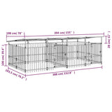 Outdoor Dog Kennel with Roof Steel 7.51 m 3124668