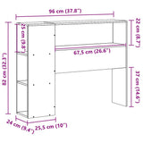 Headboard with Storage White 90 cm Solid Wood Pine 855643