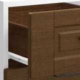 ZNTS Kitchen Base Cabinet Porto Brown Oak Engineered Wood 854227