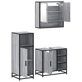 3 Piece Bathroom Furniture Set Grey Sonoma Engineered Wood 3300998