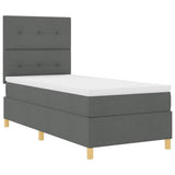 Box Spring Bed with Headboard Dark grey 100 x 200 cm Fabric 3339596