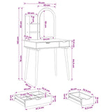 Dressing Table Set FAUSKE 3 pcs White 76 x 50 x 143 cm 3438580