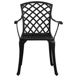 Garden Dining Set Black Cast Aluminium 5 Piece Set Rugged 3216317
