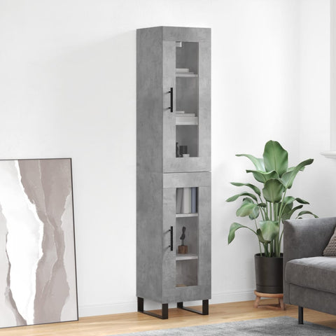 Highboard Concrete Grey 34.5x34x180 cm Engineered Wood 3199453