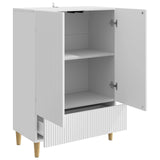 Sideboard High Gloss White 66 x 34.5 x 95 cm Engineered Wood 894669