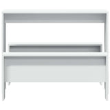 3 Piece Dining Table and Bench set White Engineered Wood 855530