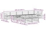 Sofa Sets 9 pcs Natural Solid Acacia Wood 3375034