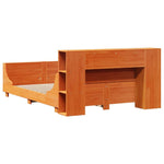 ZNTS Bed Frame without Mattress Wax Brown 140x190 cm Solid Wood Pine 3323775