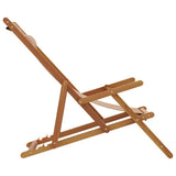 Folding Chair Taupe Solid Wood Eucalyptus and Fabric 366561