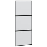 Sliding Door Black 90x205 cm Tempered Glass and Aluminium 155199