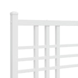 Metal Bed Frame without Mattress with Footboard White 120x190cm 376388