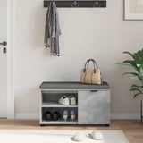 Hall Bench with Cushion with Door Concrete Grey 80 x 38 x 46 cm 891507