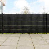 Balcony Screens 5 pcs Black 255x19 cm Poly Rattan 156318